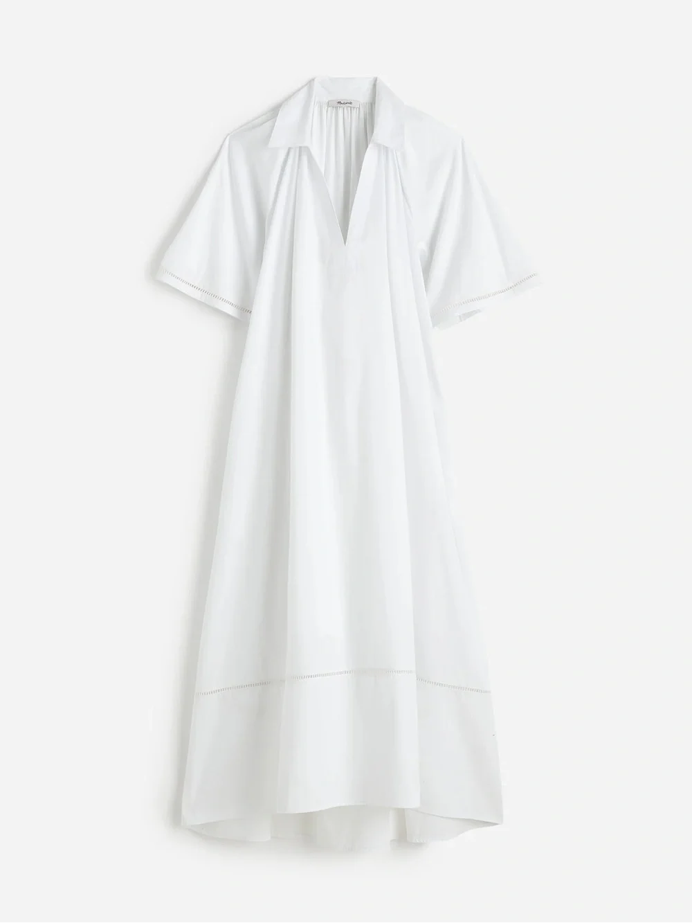 Madewell NWT Poplin Splitneck Midi Shirtdress Size Small in White - Picture 5 of 16